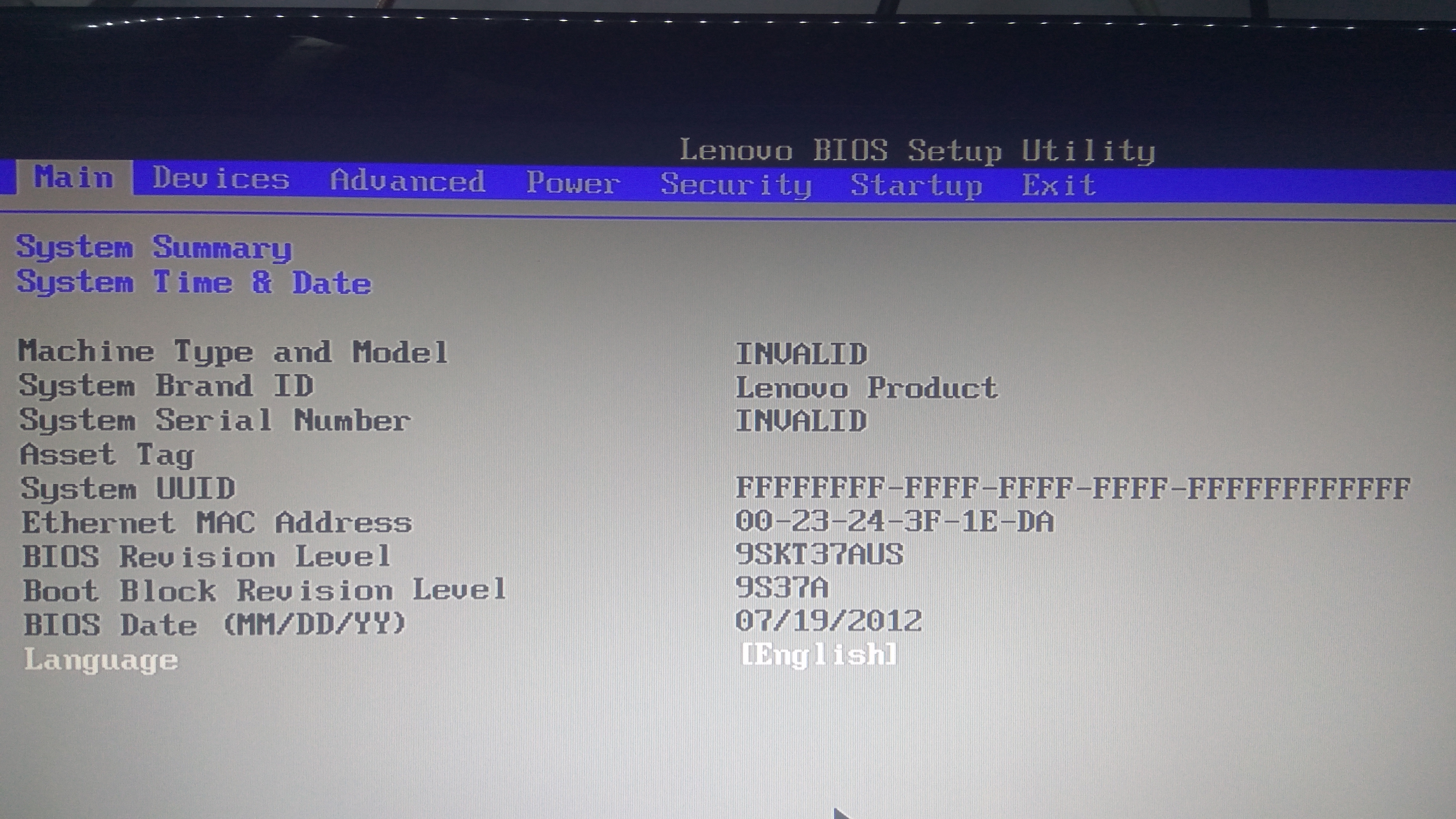 Lenovo update bios serial number wmic